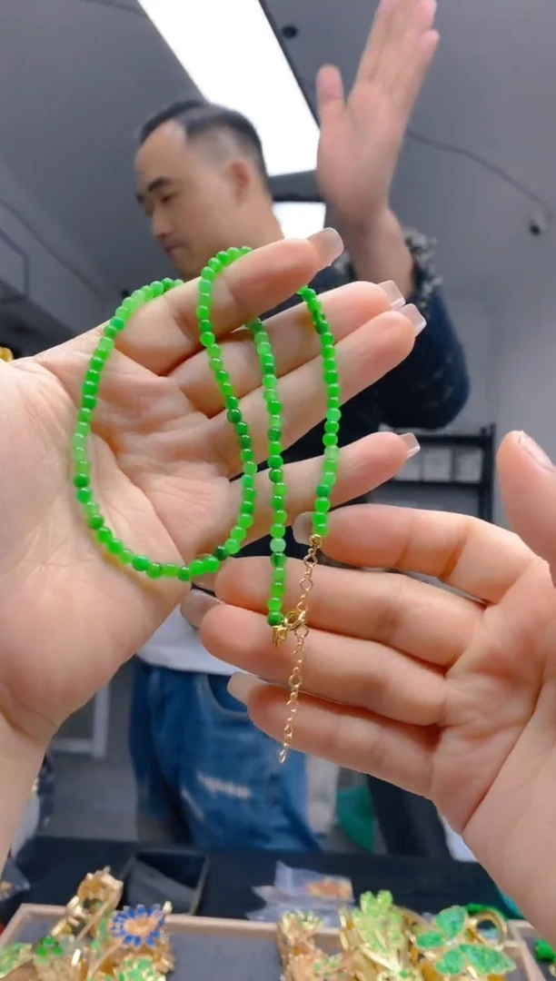 【闪购商品】翡翠耳饰合金167翡翠锁骨链
