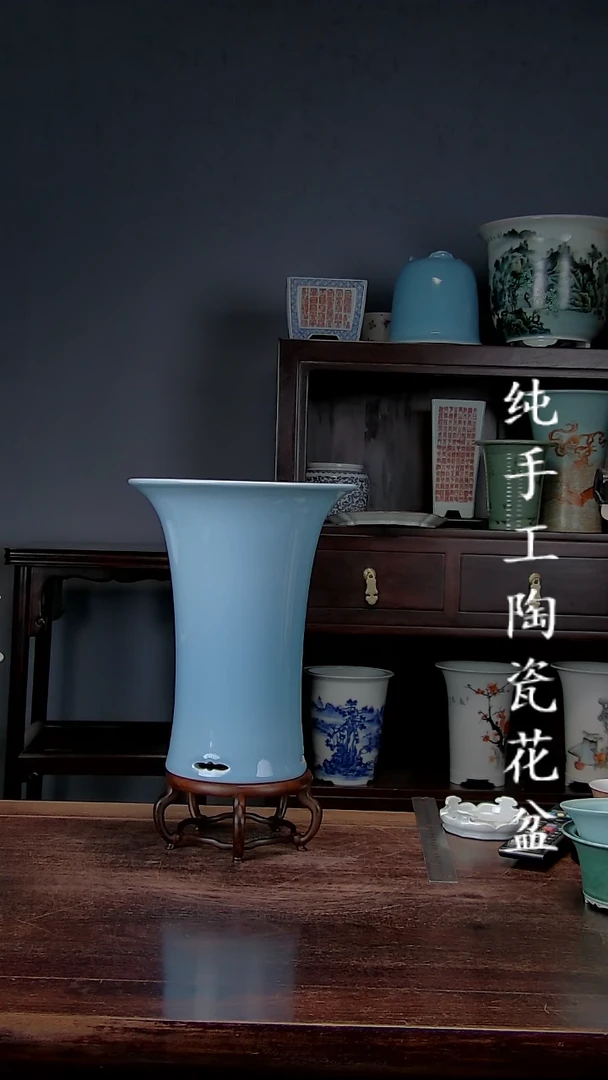 祖****?景德镇陶瓷 手工花盆