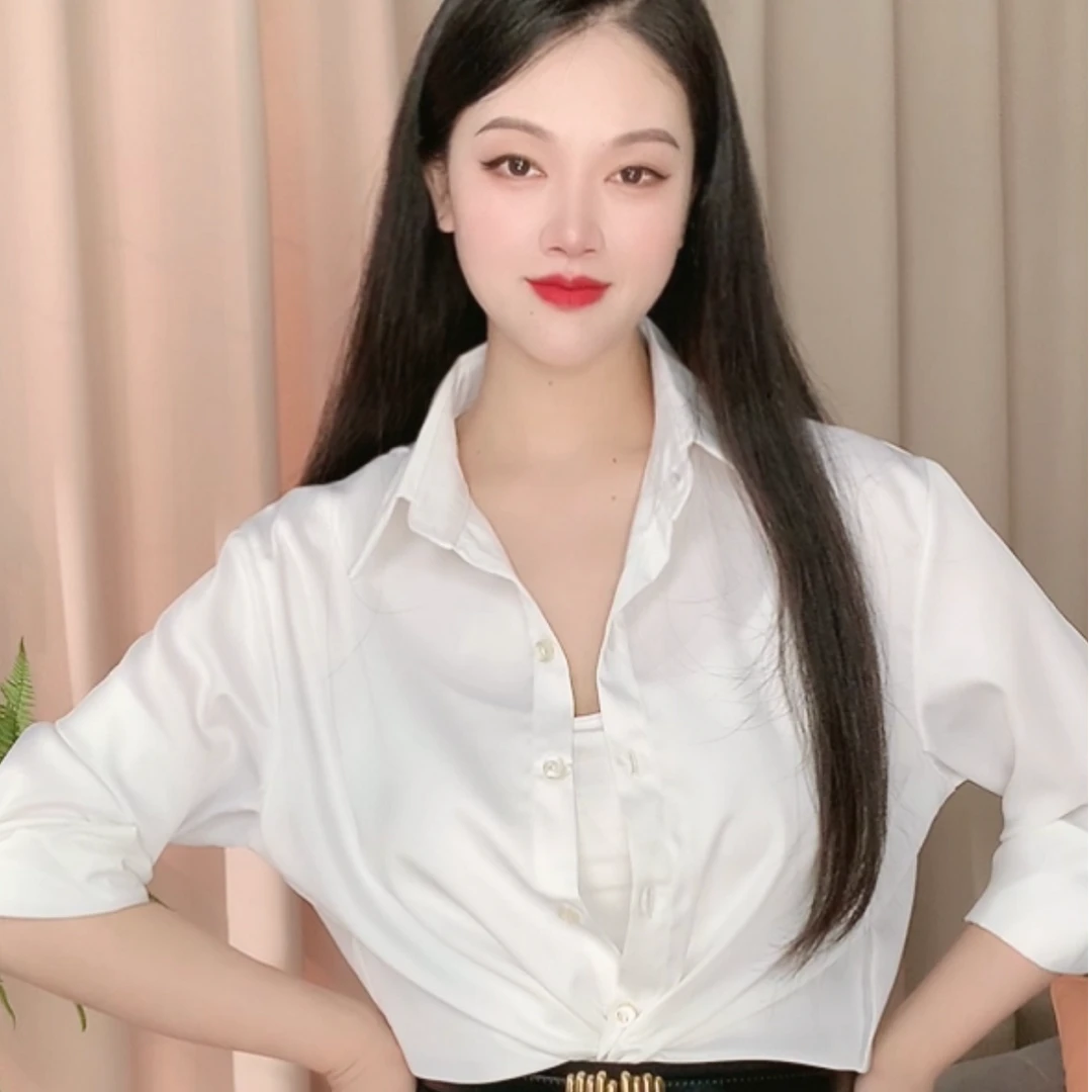 2025新款【软！顺！滑！垂！基础款】法式百搭高级简约女长袖宽松衬衣