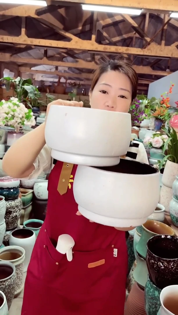 紫砂花盆高13 口20