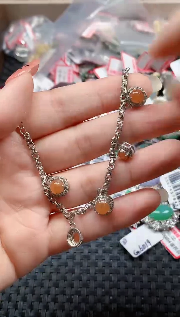 银S925镶嵌戒指翡翠天然A货缅甸翡翠