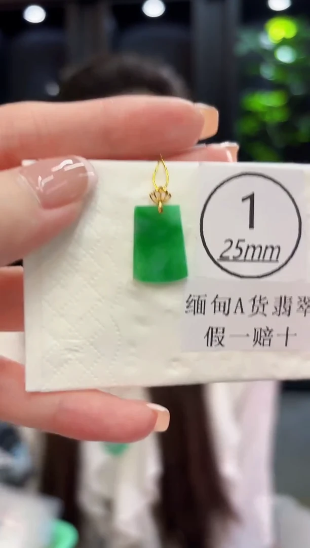 颈饰18K金镶嵌翡翠 缅料A货/支持复检/一件