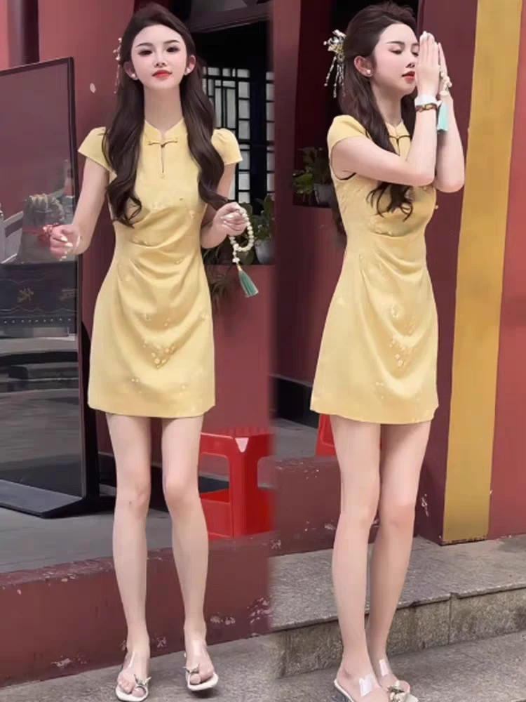 【有运费险】气质新中式国风女士夏季连衣裙时尚2025设计感A字裙