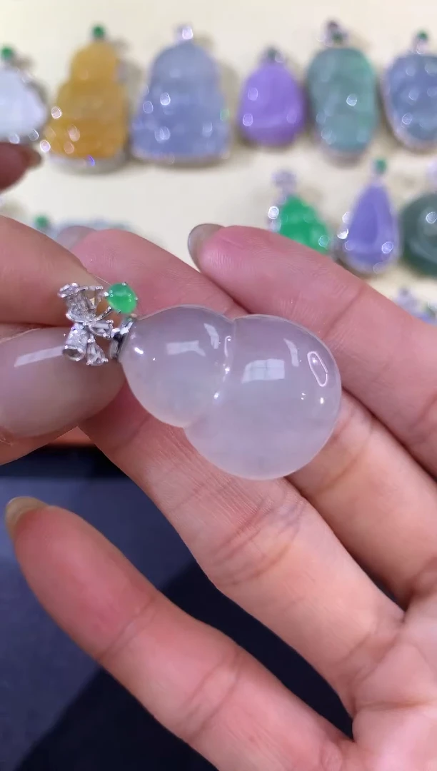 吊坠(不含链)18K金镶嵌翡翠a46