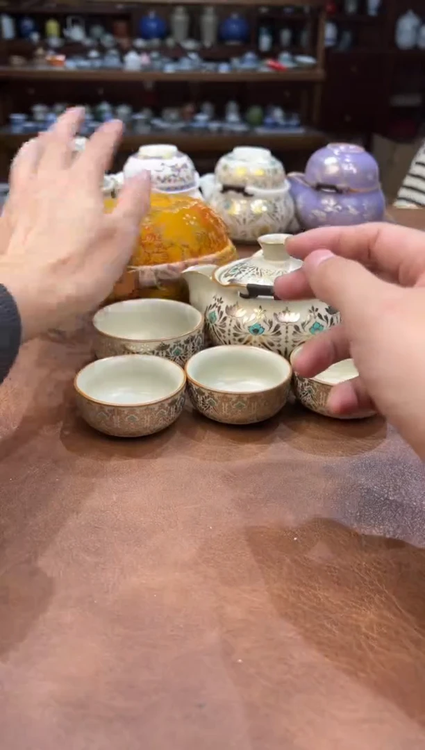 真的很便宜超好看会开片的旅行茶具