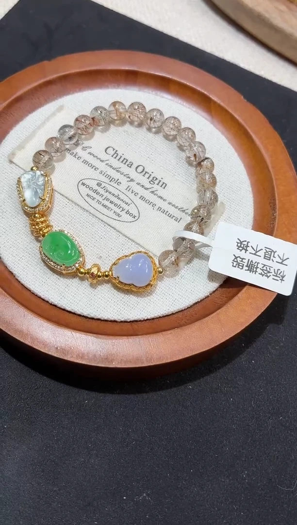 吊坠(不含链)银S925镶嵌翡翠手串