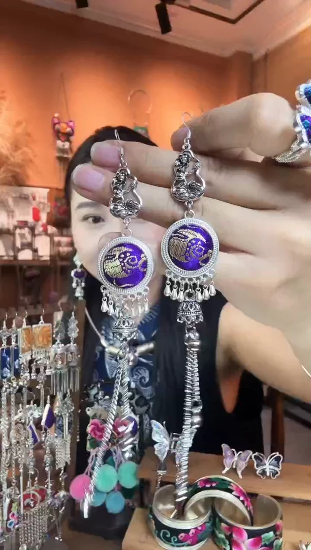 刺绣纯手工民族风耳环