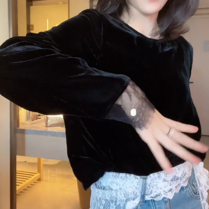2025春季新款设计感百搭气质灯笼袖上衣LK2501382