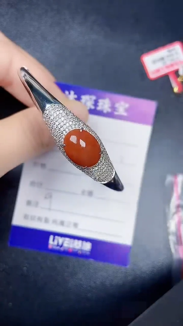 银S925镶嵌戒指翡翠9999