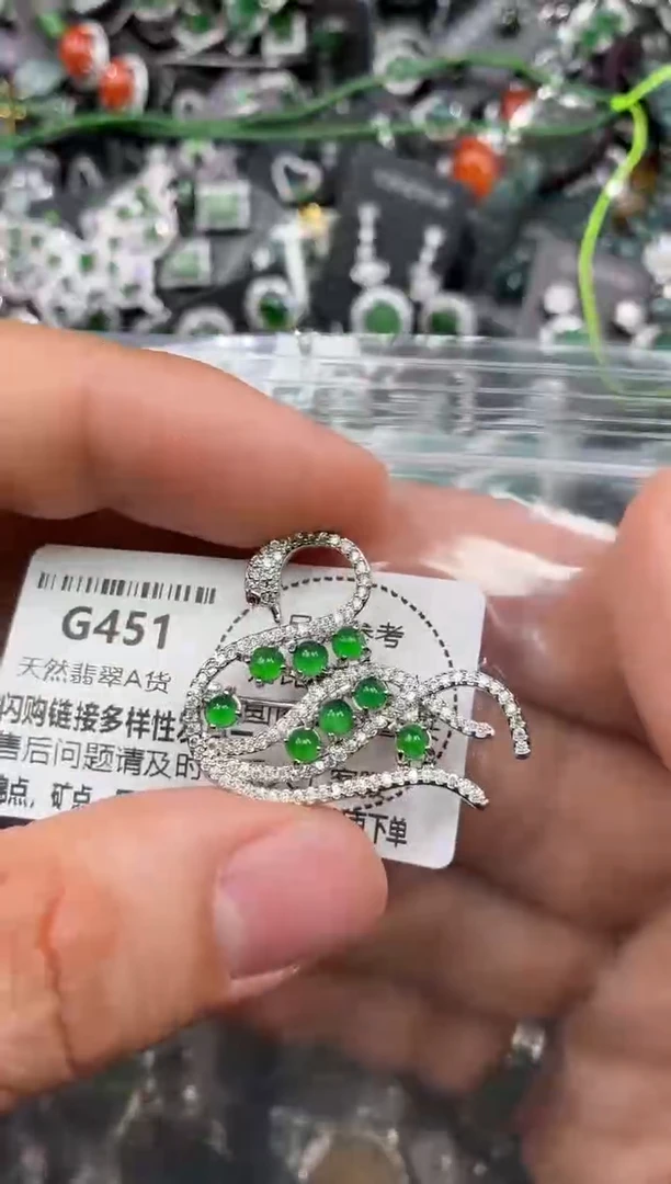 颈饰未镶嵌翡翠G451胸针