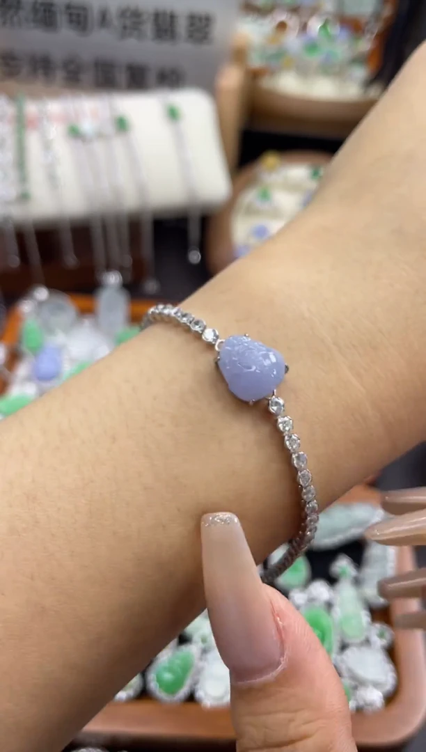 银S925镶嵌手链翡翠手链