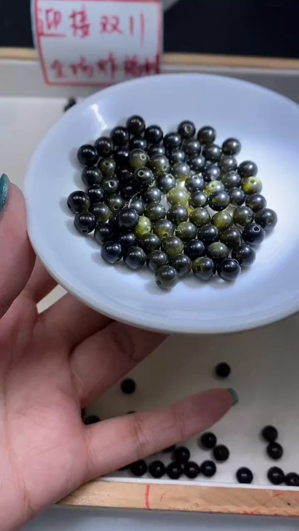 未镶嵌散珠硅化玉B907金 耀 石6mm30个8.8元