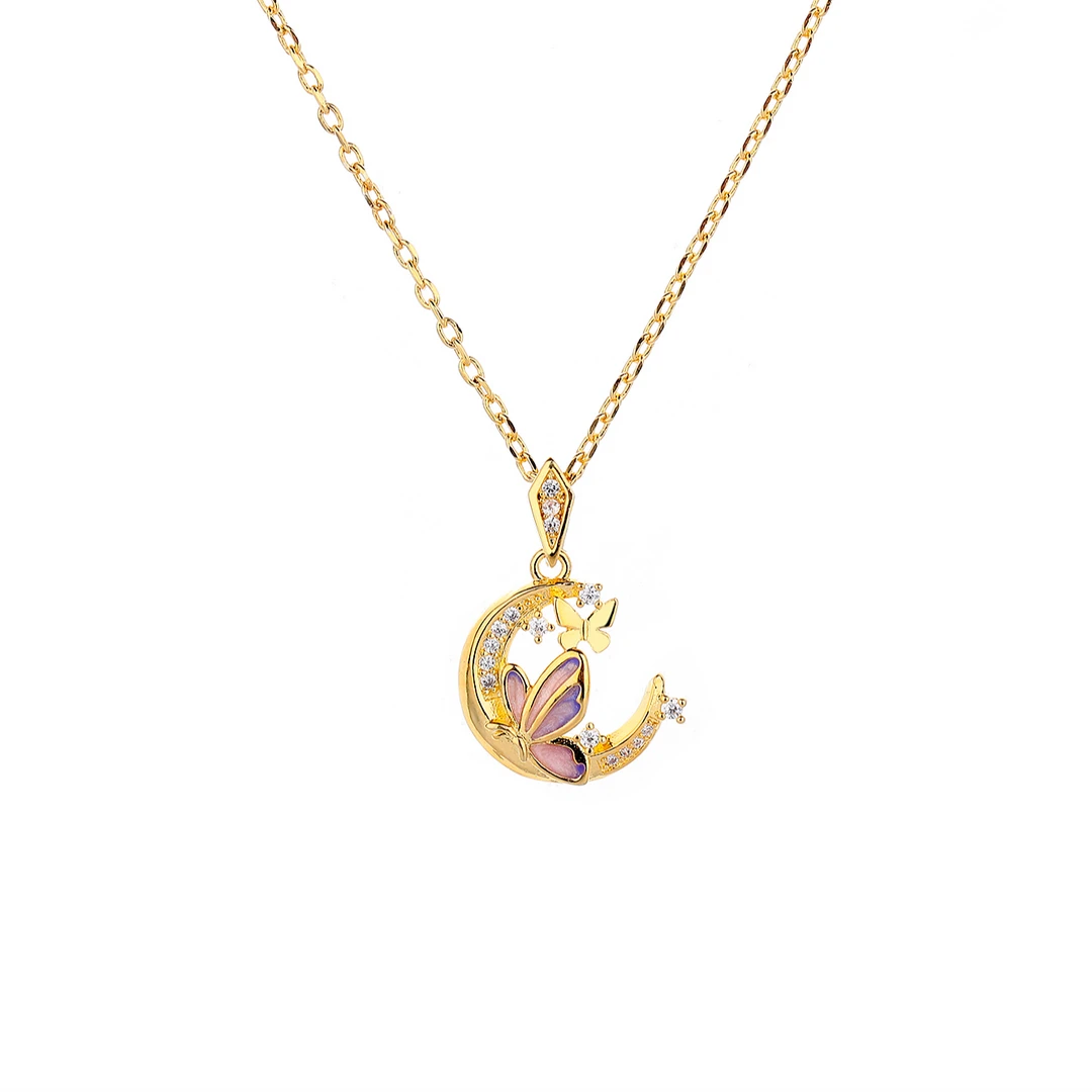 铜合金吊坠 RENYUAN月蝴蝶吊坠精致轻奢时尚百搭