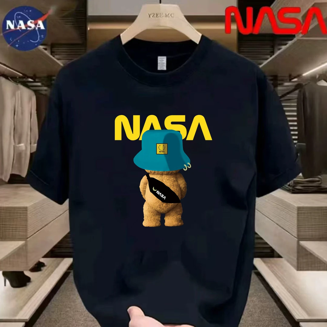 NASA联名纯棉夏季圆领短袖T恤微宽松时尚男女同款休闲百搭102