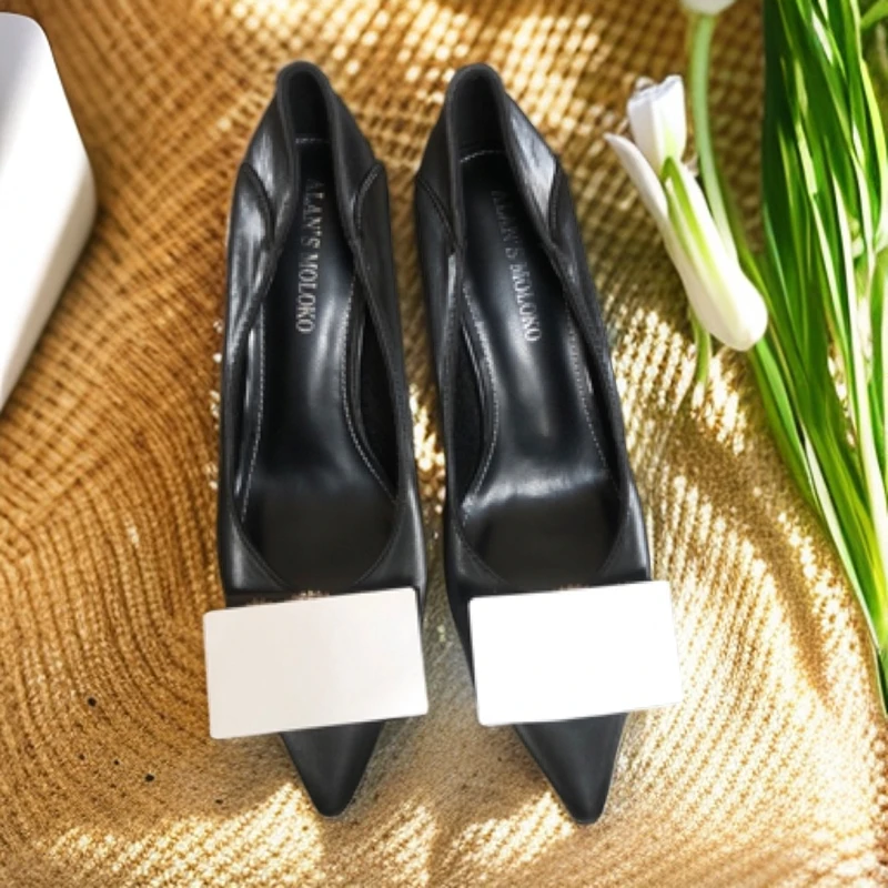 1500 新款法式一脚蹬尖头细跟时尚百搭高跟鞋