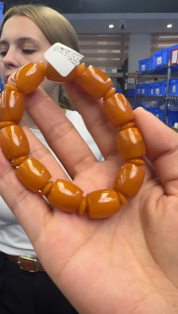 未镶嵌琥珀手链72秒拍号假一罚十