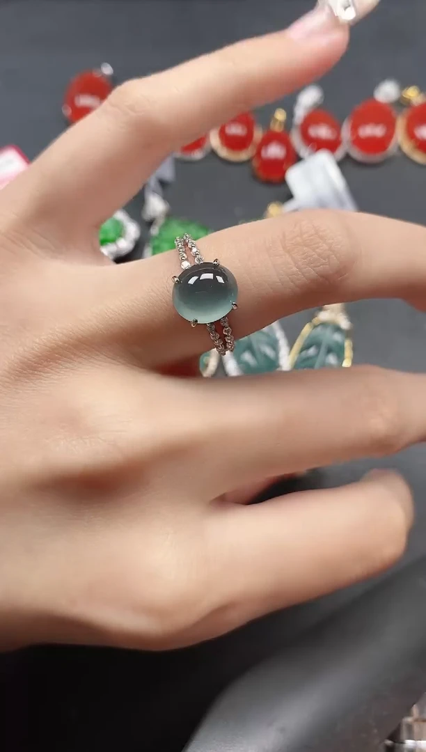 银S925镶嵌戒指翡翠51151