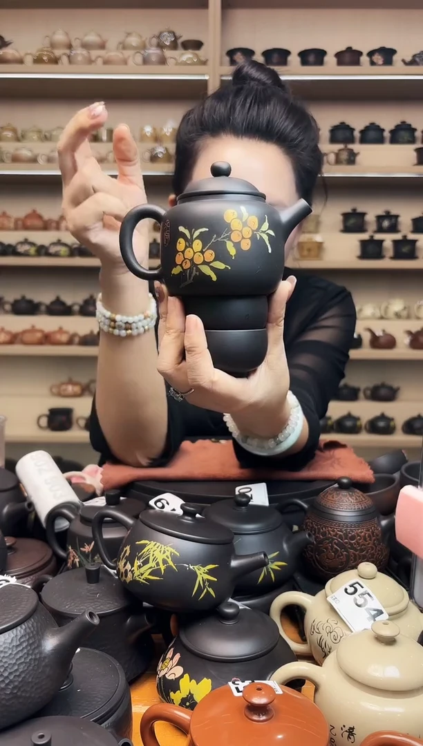 壶完品 彩填德中壶+2素杯 642