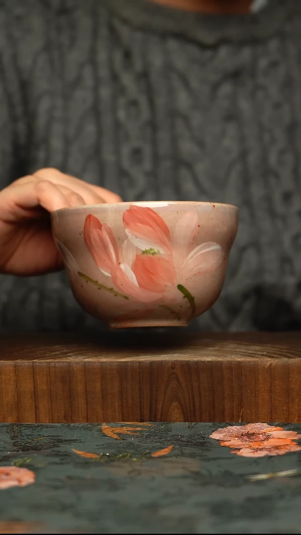 杯釉下彩手工手绘同款陶器