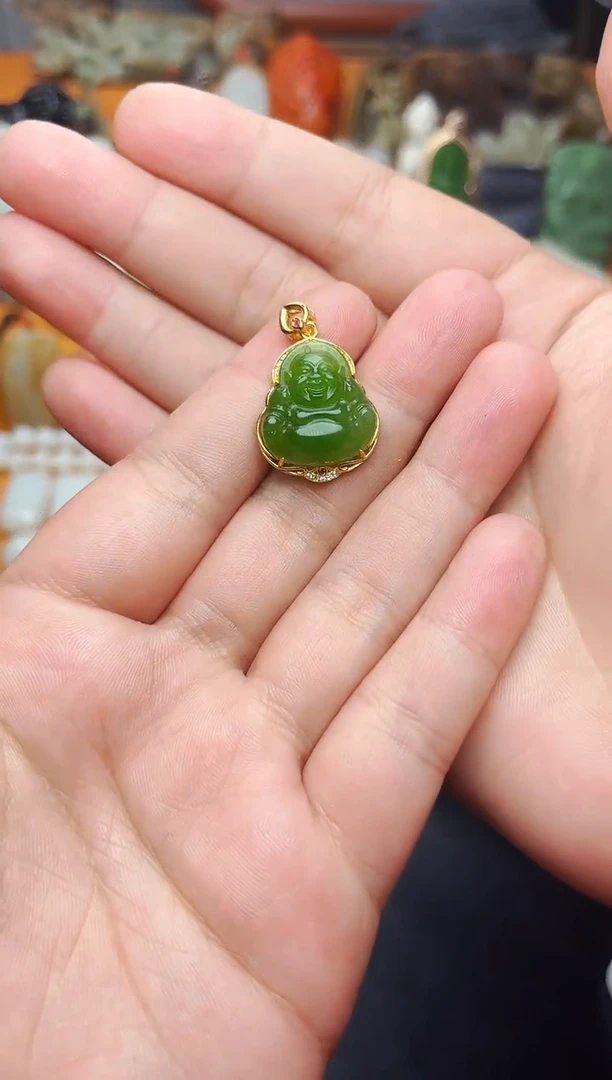 【闪购商品】和田玉颈饰银S925镶嵌佛01