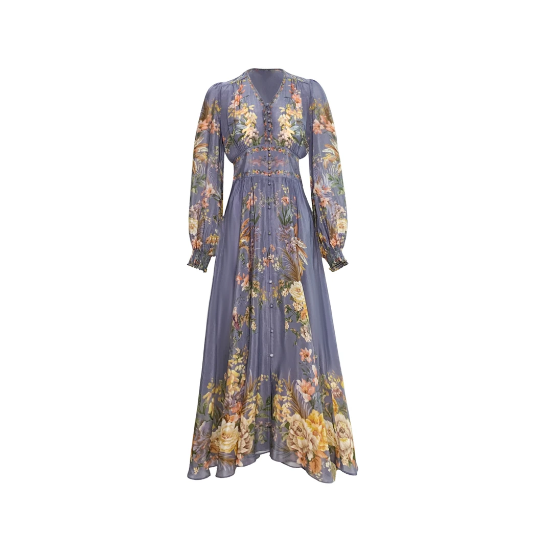 【2025-禾枫原创】重磅100桑蚕丝连衣裙Y25C9048-3