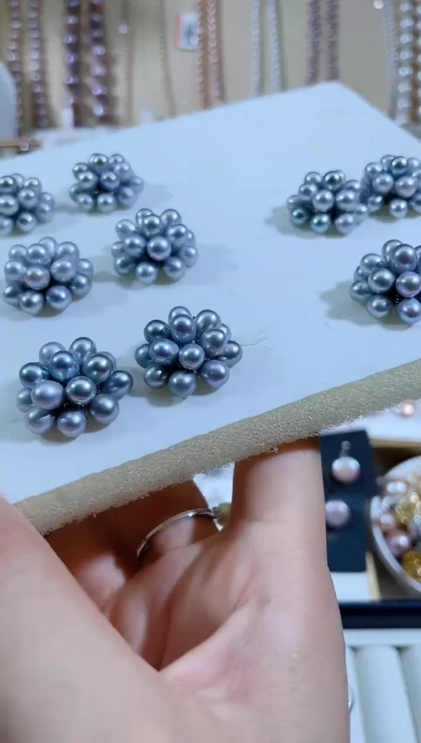 未镶嵌耳饰淡水珍珠爆米花耳钉多样性发其一