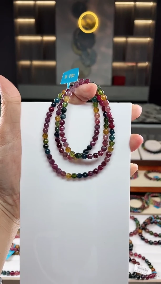 三圈手串未镶嵌碧玺（多样性发一条）Q