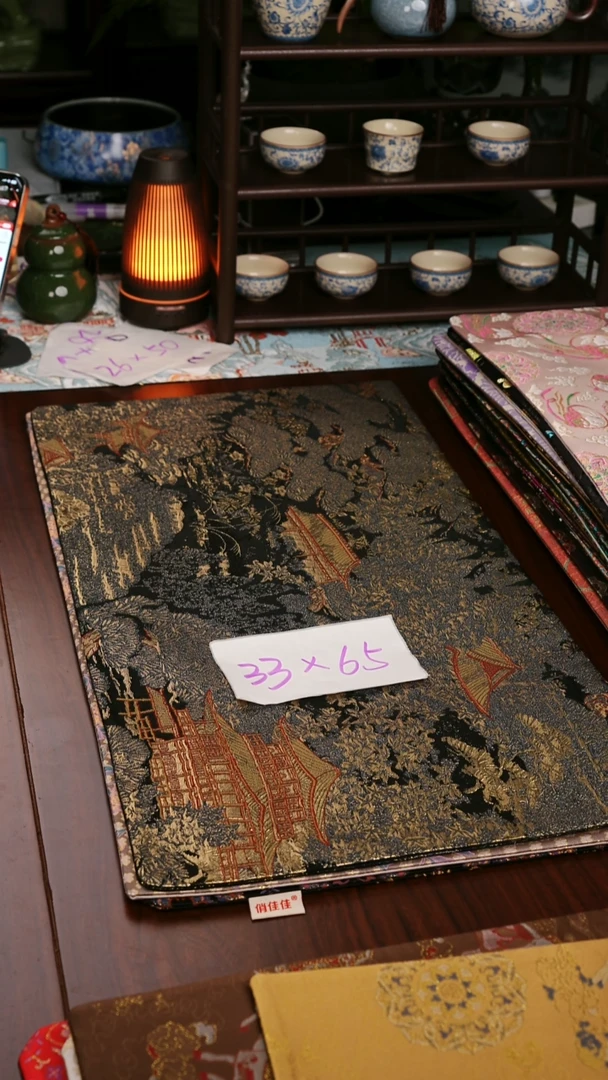 【西阵织登鹳雀楼双面】中国风干泡织锦茶席33*65