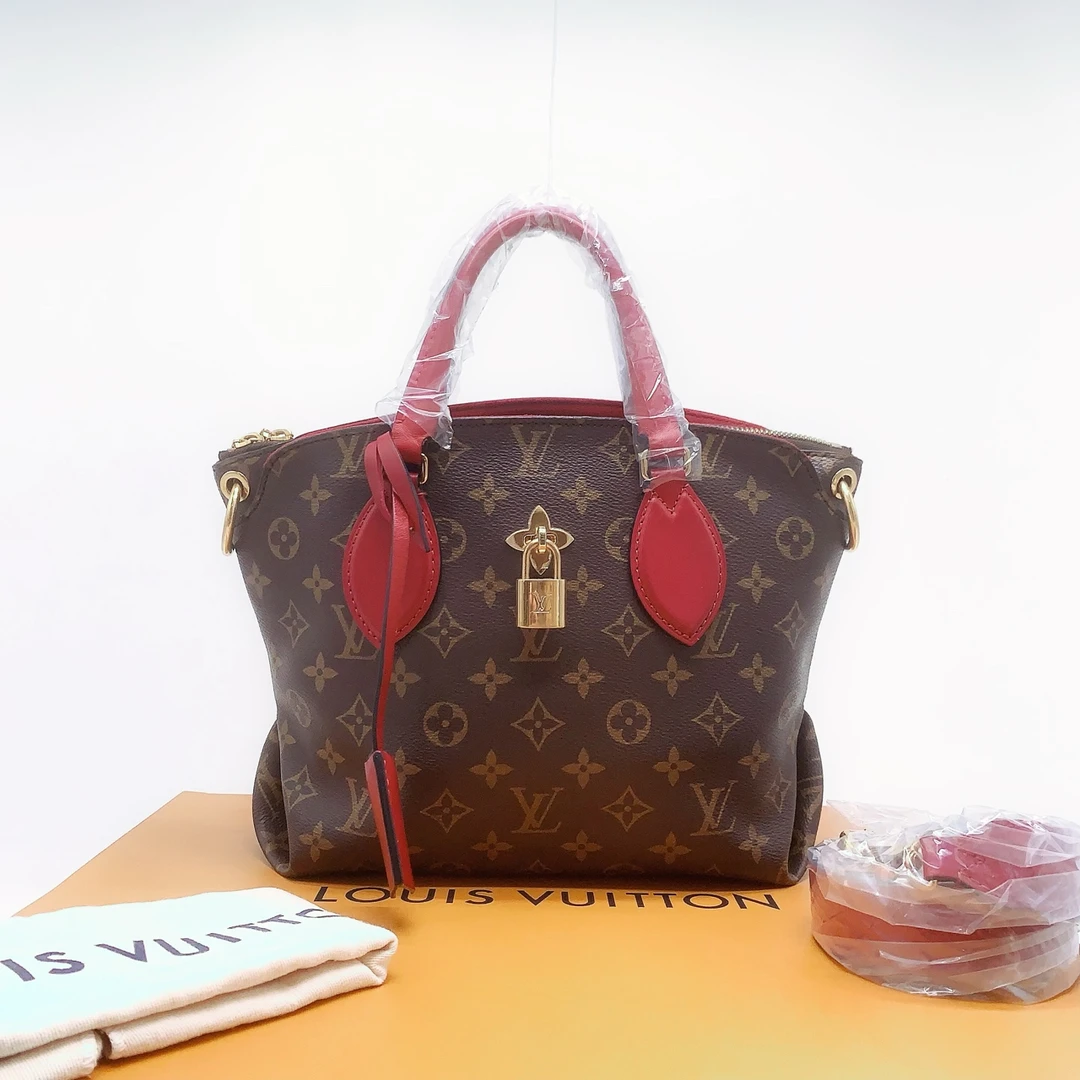95新 LouisVuitton/路易威登 红色老花单肩包C21693 8668