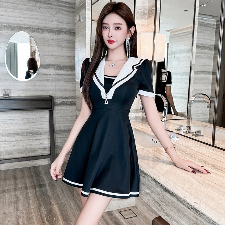 足浴技师工作服女学院风减龄气质前台沐足ktv会所连衣裙工衣套装