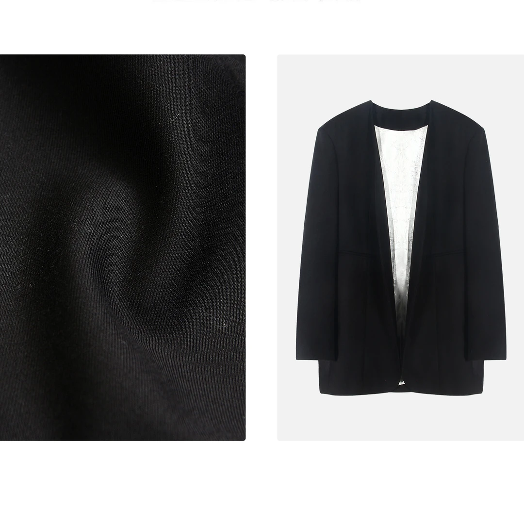 凯特丝蓓193#高奢无领女绅士休闲百搭黑色西服女1-757