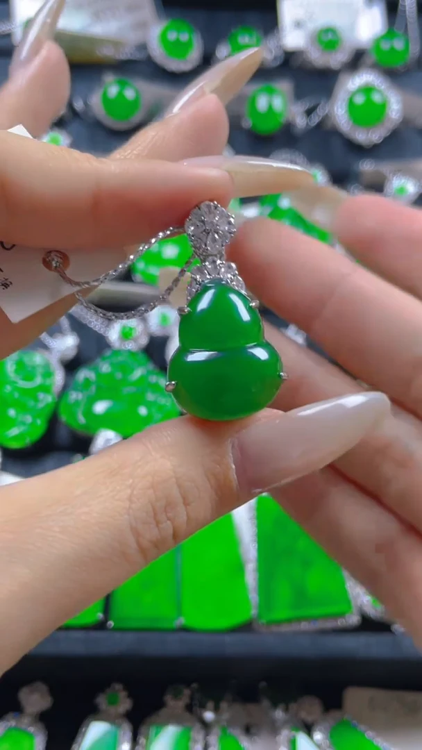 颈饰银S925镶嵌翡翠11