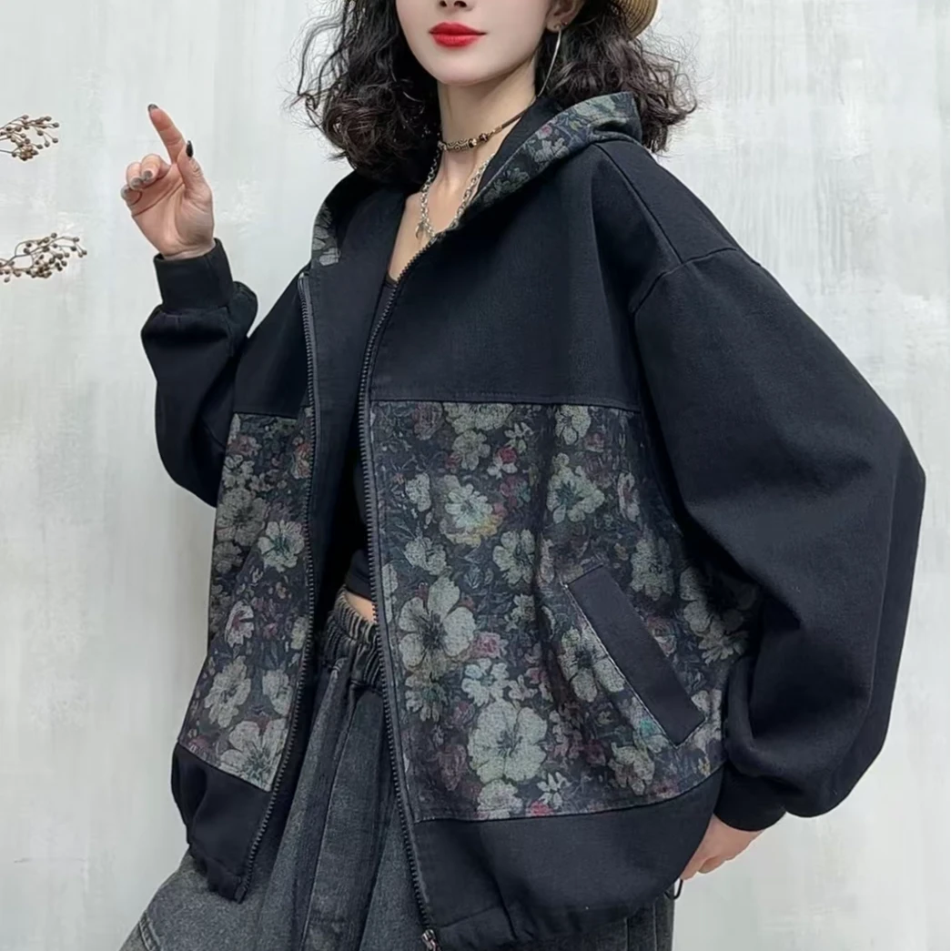 8323新款春季休闲减龄显瘦百搭连帽外套