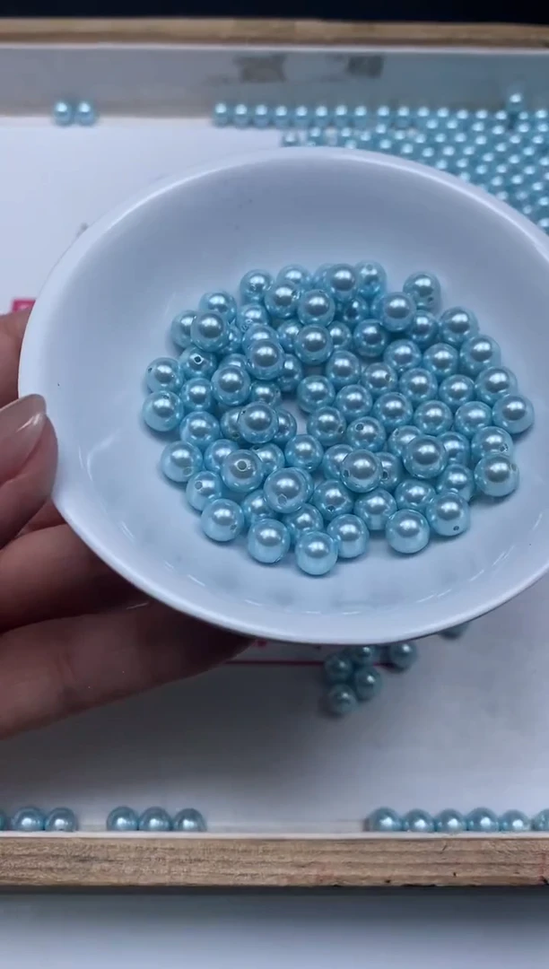 未镶嵌拼合珍珠（马贝珠）散珠M439 蓝贝珠6mm50个9.9元