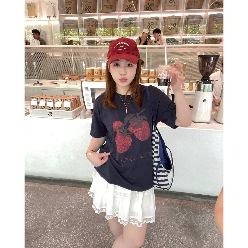 青青·STUDIO〖夏日荔枝T〗夏款定制显瘦透气夏日荔枝短袖T恤QS25059