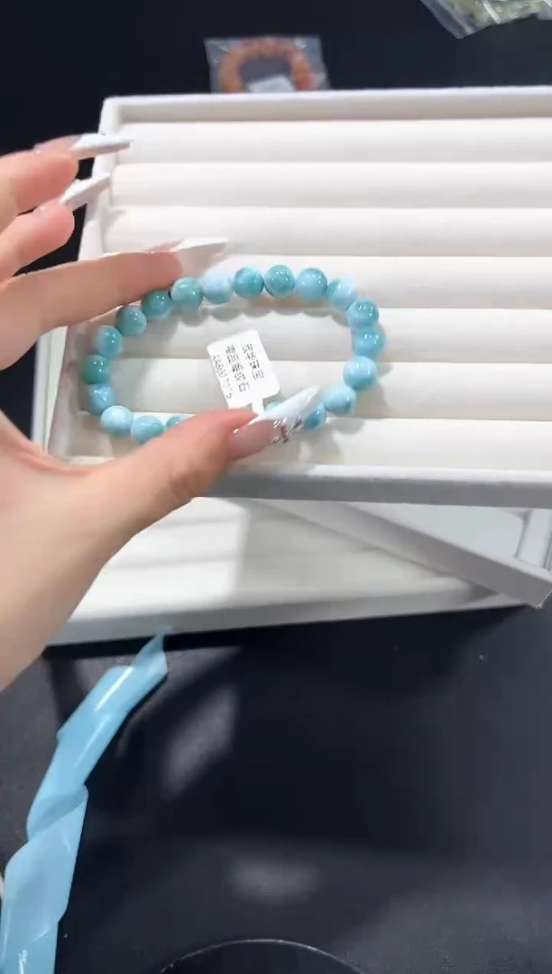 未镶嵌针钠钙石（海纹石）手链58v多样性发其一【1条】默认微瑕9mm