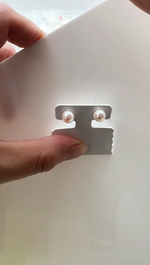 【闪购商品】淡水珍珠海水珍珠耳钉银S925镶嵌海水珍珠耳钉7-8mm