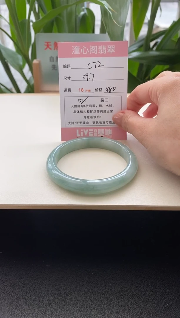 未镶嵌手镯翡翠59.8圈口编码c72