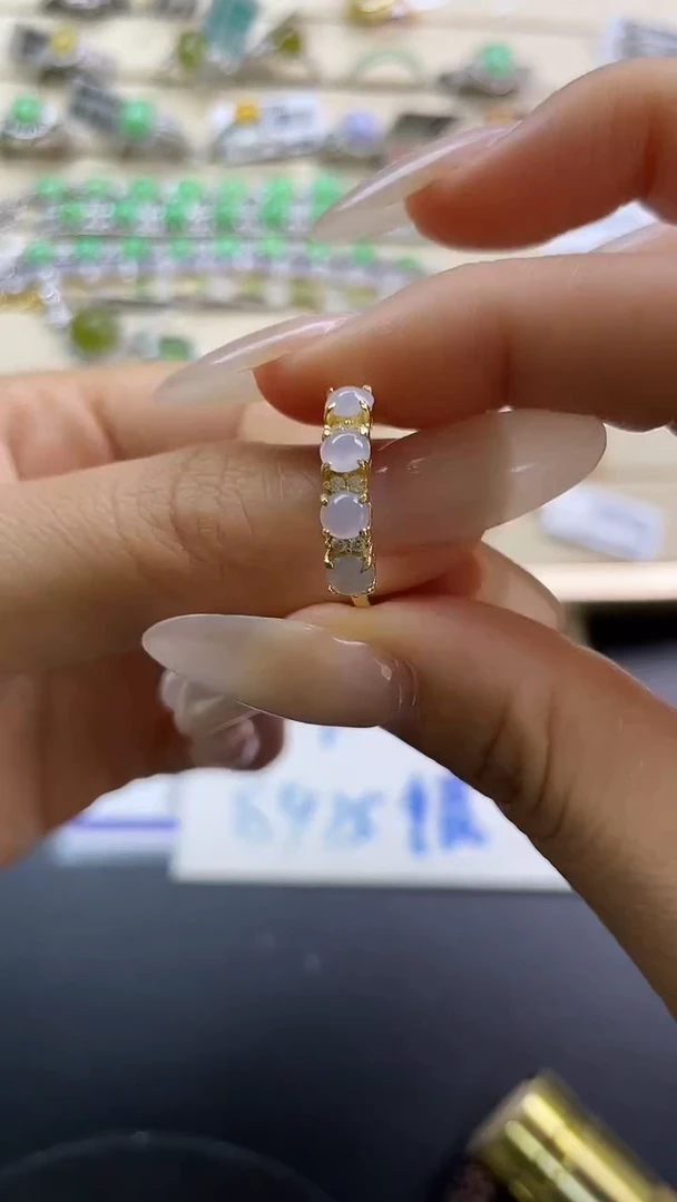 银S925镶嵌戒指翡翠翡翠 蛋面 银S925镶嵌