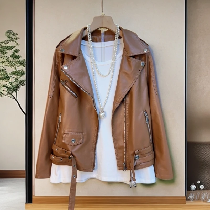 2025早秋新款洋气减龄百搭遮肉翻领显瘦百搭极简风减龄宽松外套