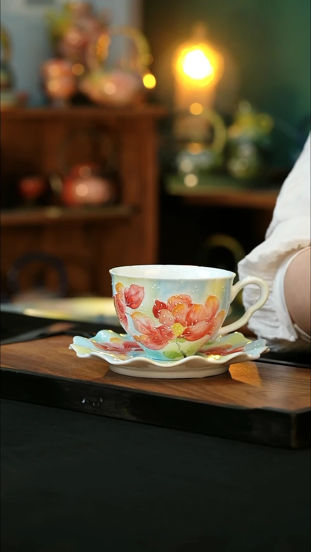 杯手绘心瓷陶瓷浮力