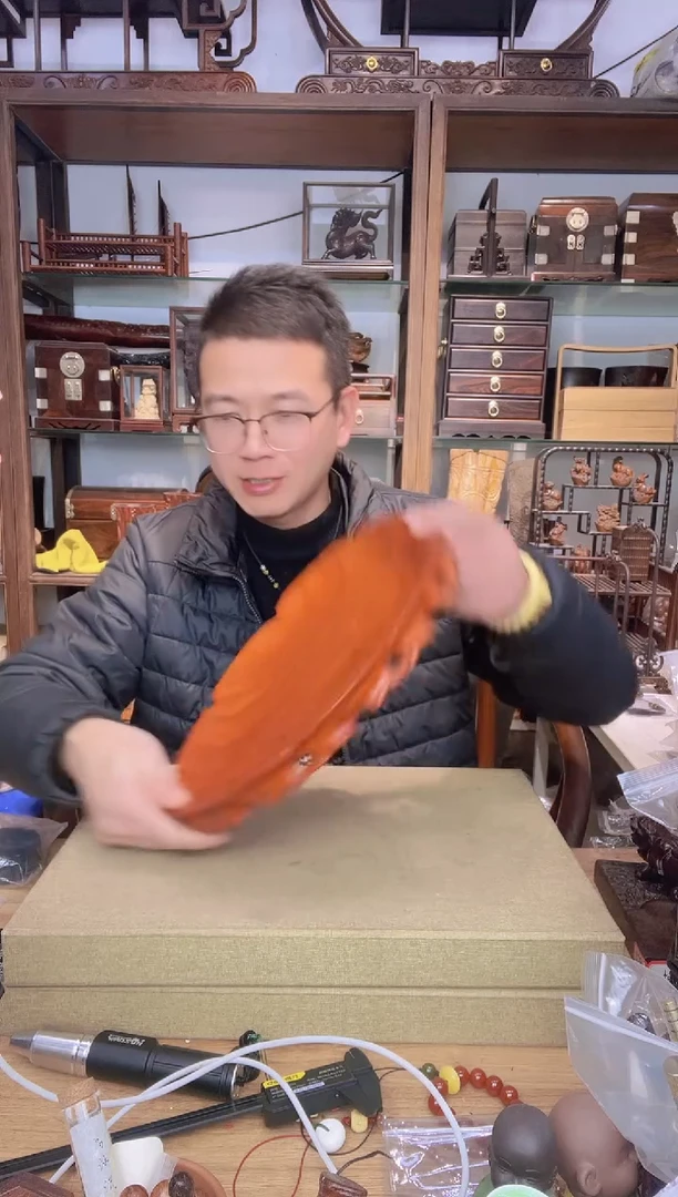 【闪购商品】乌木类书架328红花梨果盘