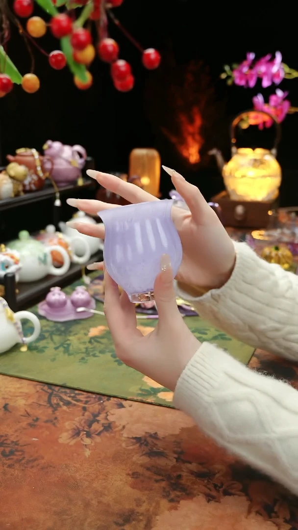 【闪购商品】紫色水晶琉璃水仙杯110cc@@@@@