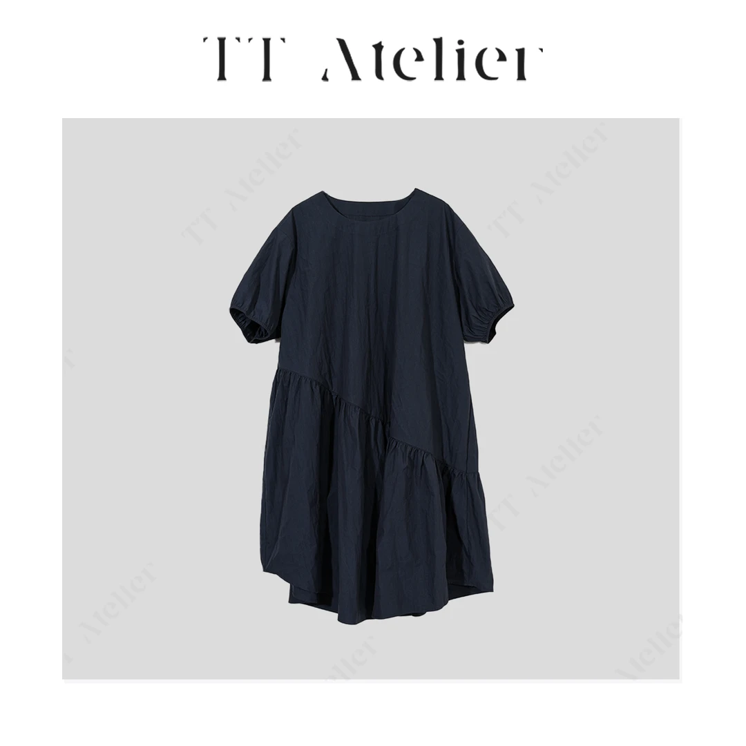 TT设计师【告白诗 】韩式时尚简约不规则裙摆设计连衣裙TT190390