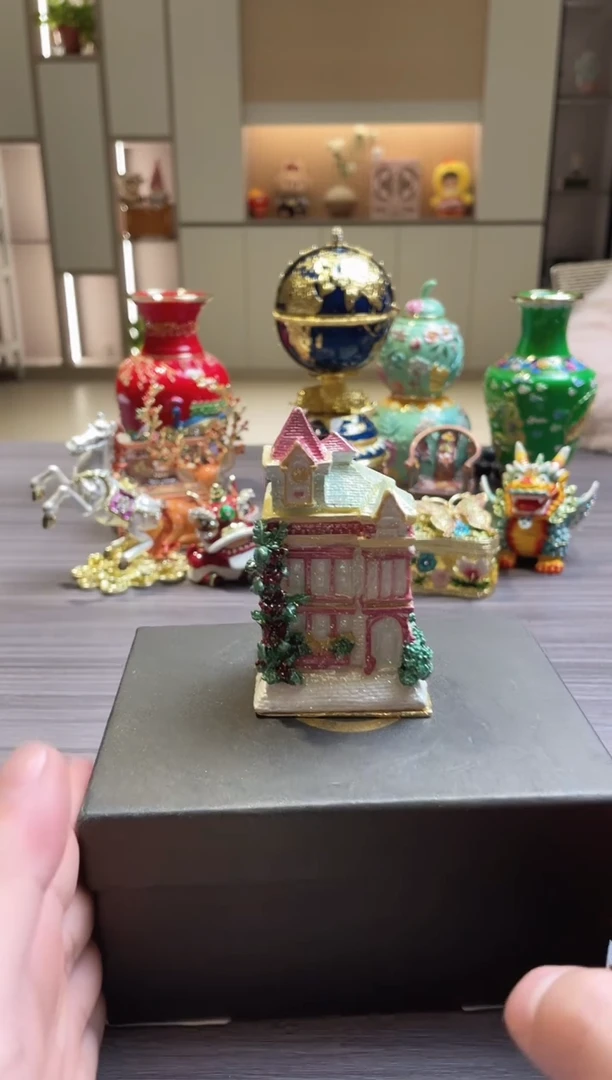 摆件七宝烧珐琅彩首饰盒