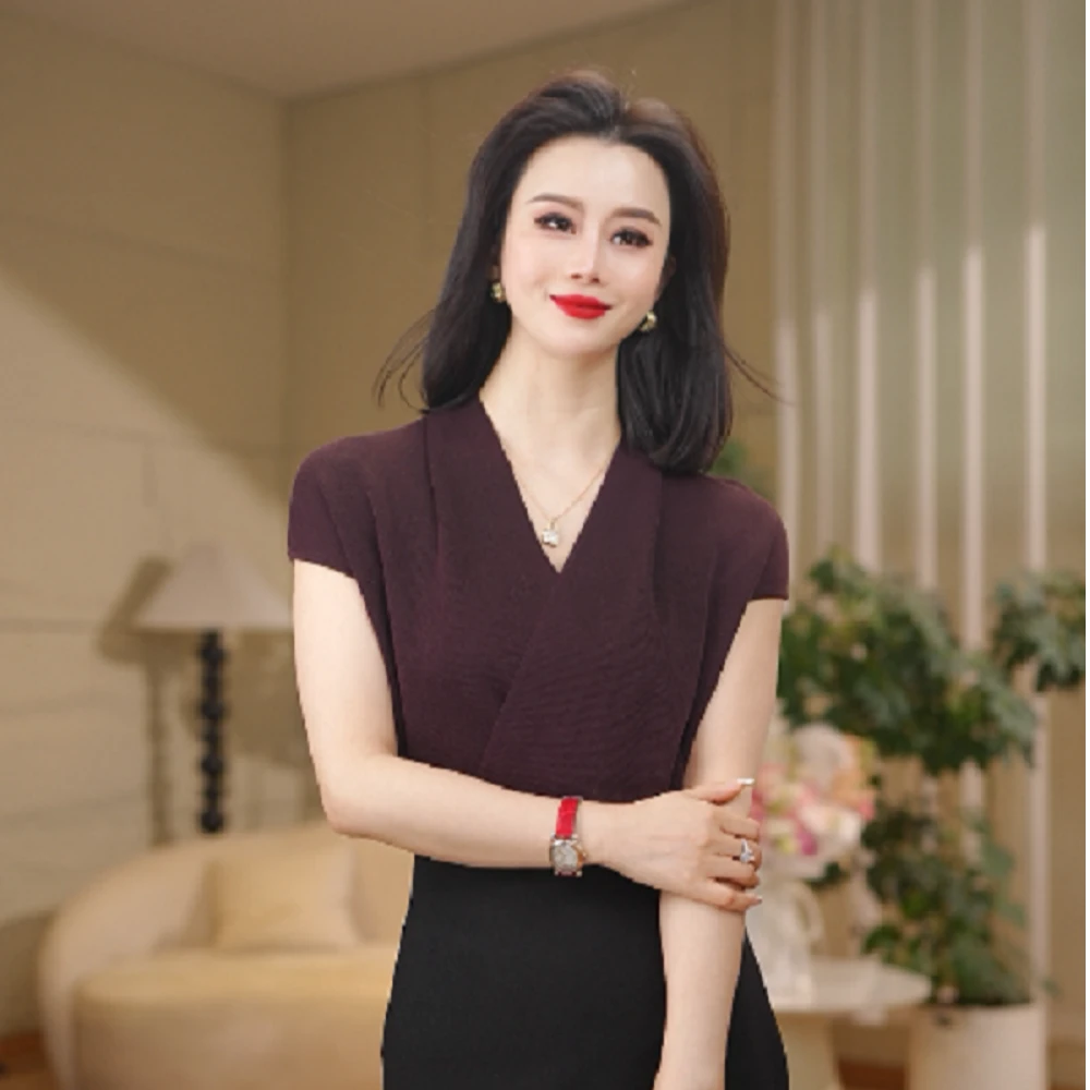 【絮语】气感设计交叉式针织衫5056