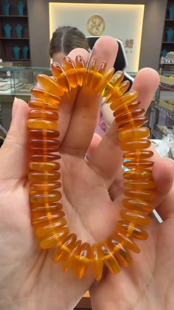 手链琥珀未镶嵌36秒拍号 假一罚三