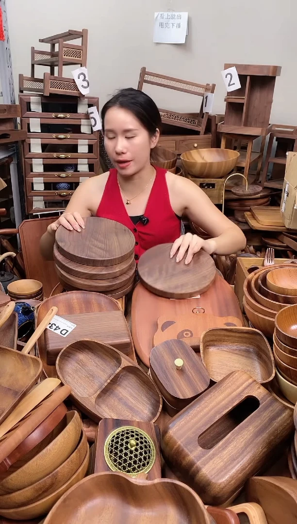 木 北美黑胡桃木圆板20*2cm   直播间发