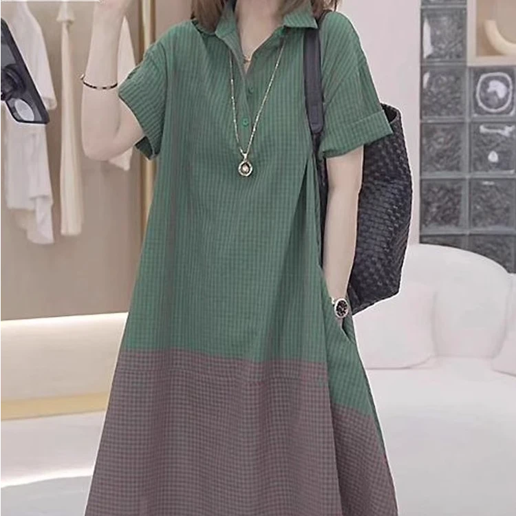 大码女士2025秋季新款时尚宽松减龄洋气显瘦设计休闲气质连衣裙子