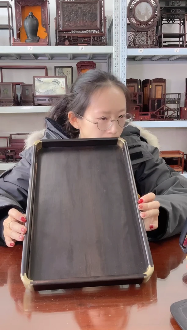 【闪购商品】东非黑黄檀（紫光檀）茶盘有瑕疵100